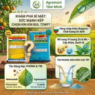 Thuốc bệnh Kin Kin Bul 72WP 500g trị nấm, thán thư, xanh cây, loét mặt sẹo 500g