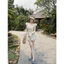 ĐẦM THÔ IN HOA TAY PHỒNG VIỀN REN ĐÍNH NƠ XOÈ BYJOLIE