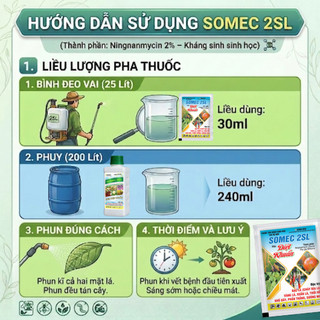 Combo tiết kiệm 5, 10 chai Somec 2SL 450ml siêu diệt khuẩn, kích thích sức đề kháng mạnh, bảo vệ cây toàn diện 450ml