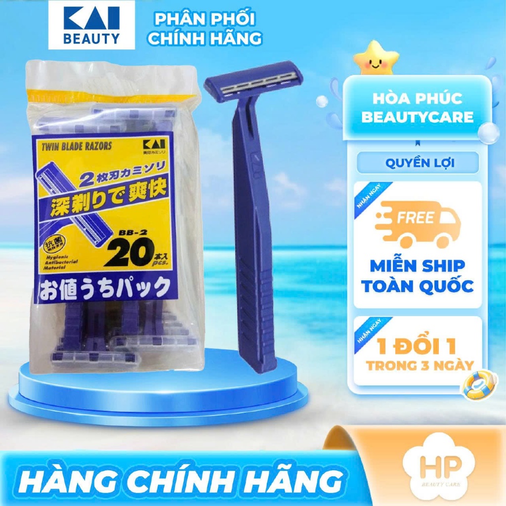 Dao Cạo Râu 02 Lưỡi Kép Kai Razors 09167-BB2-20P (Set 20 Cây)