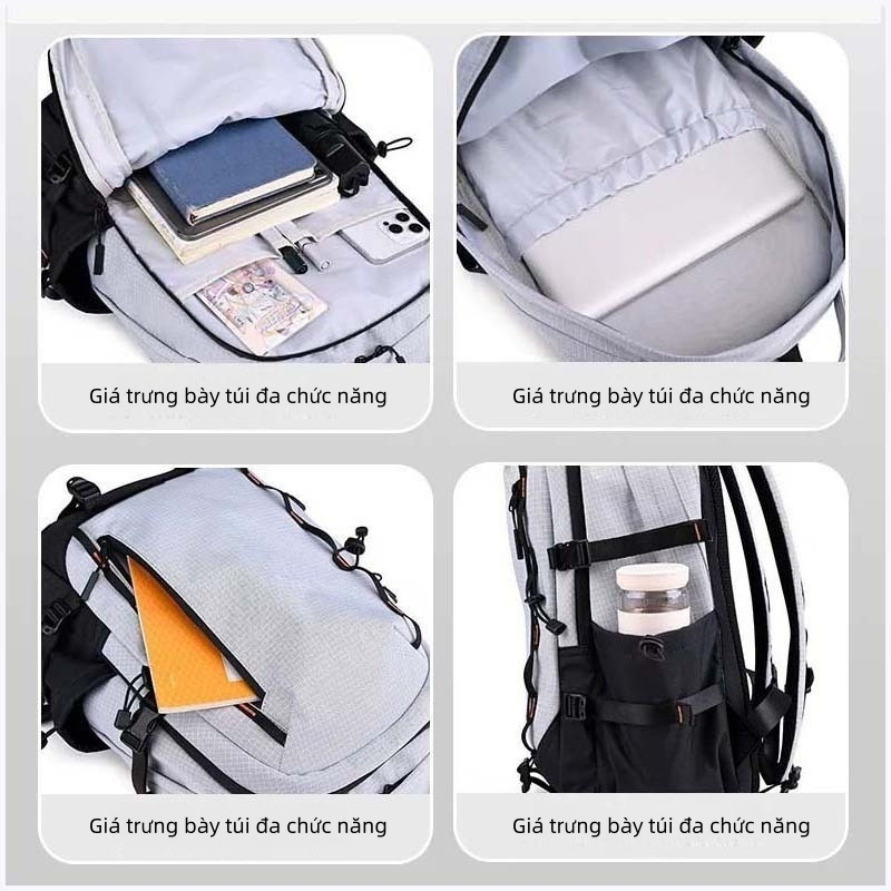 Unisex 35L Balo nữ kiểu Hàn Quốc nhiều ngăn phù hợp cho sinh viên đại học Balo đựng laptop 16 inch