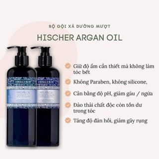 cặp gội xã phục hồi tóc 1000ml chính hãng Argan oil Hischer - HÀNG CHÍNH HÃNG