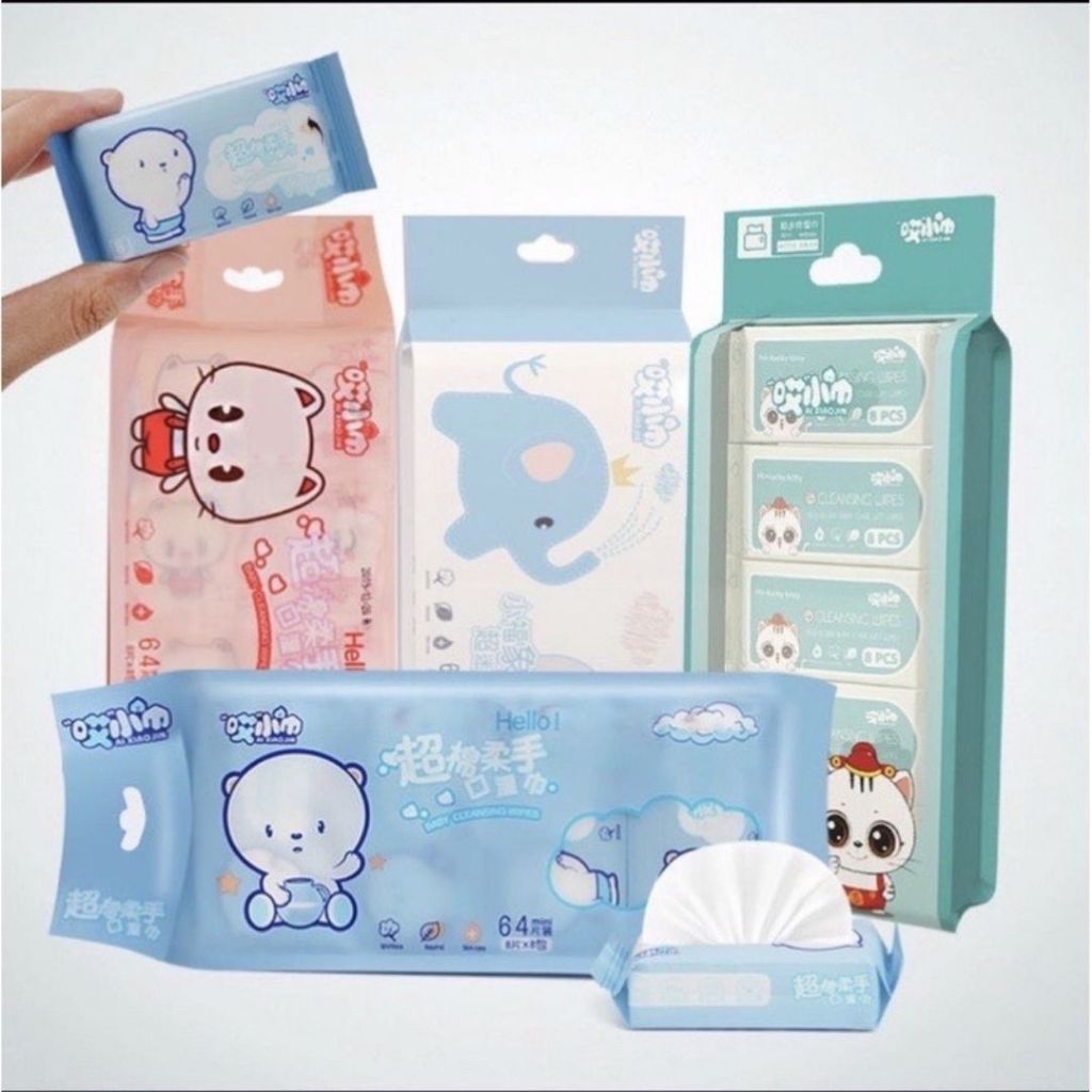 Bịch 8 Gói Khăn Ướt Mini ALO HOME Khăn Giấy Ướt Bỏ Túi Tiện Lợi Đi Chơi Du Lịch Học Sinh Văn Phòng