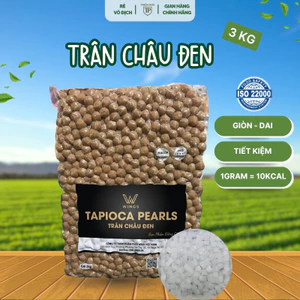 Trân châu đen Wings Việt Nam(3kg/gói,) topping trà sữa trân châu đường đen