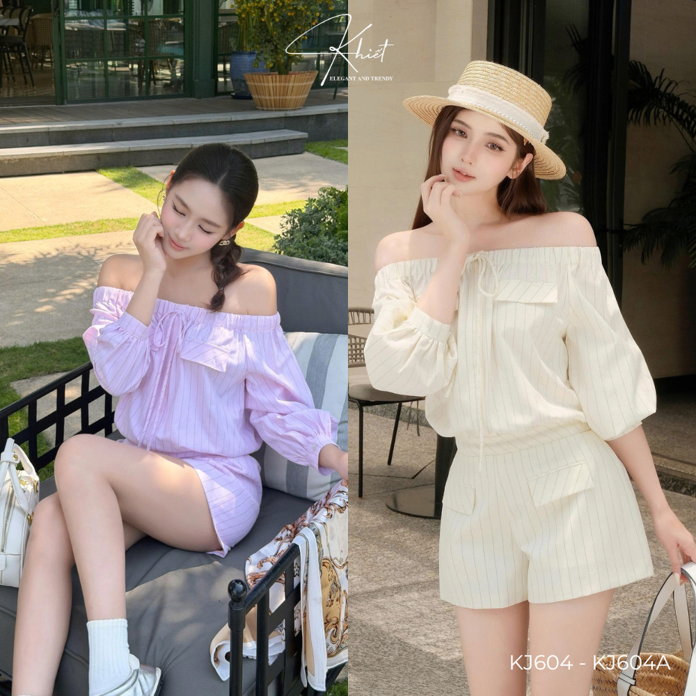 Jumpsuit Khiết chất line kẻ sọc hồng phong cách mùa hè nữ tính - năng động KJ604 KJ604A
