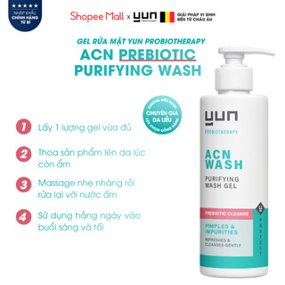 Gel rửa mặt an toàn với hệ vi sinh dành cho da mụn và da nhạy cảm YUN ACN Prebiotic Purifying  Wash 150ml