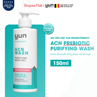 Gel rửa mặt an toàn với hệ vi sinh dành cho da mụn và da nhạy cảm YUN ACN Prebiotic Purifying  Wash 150ml