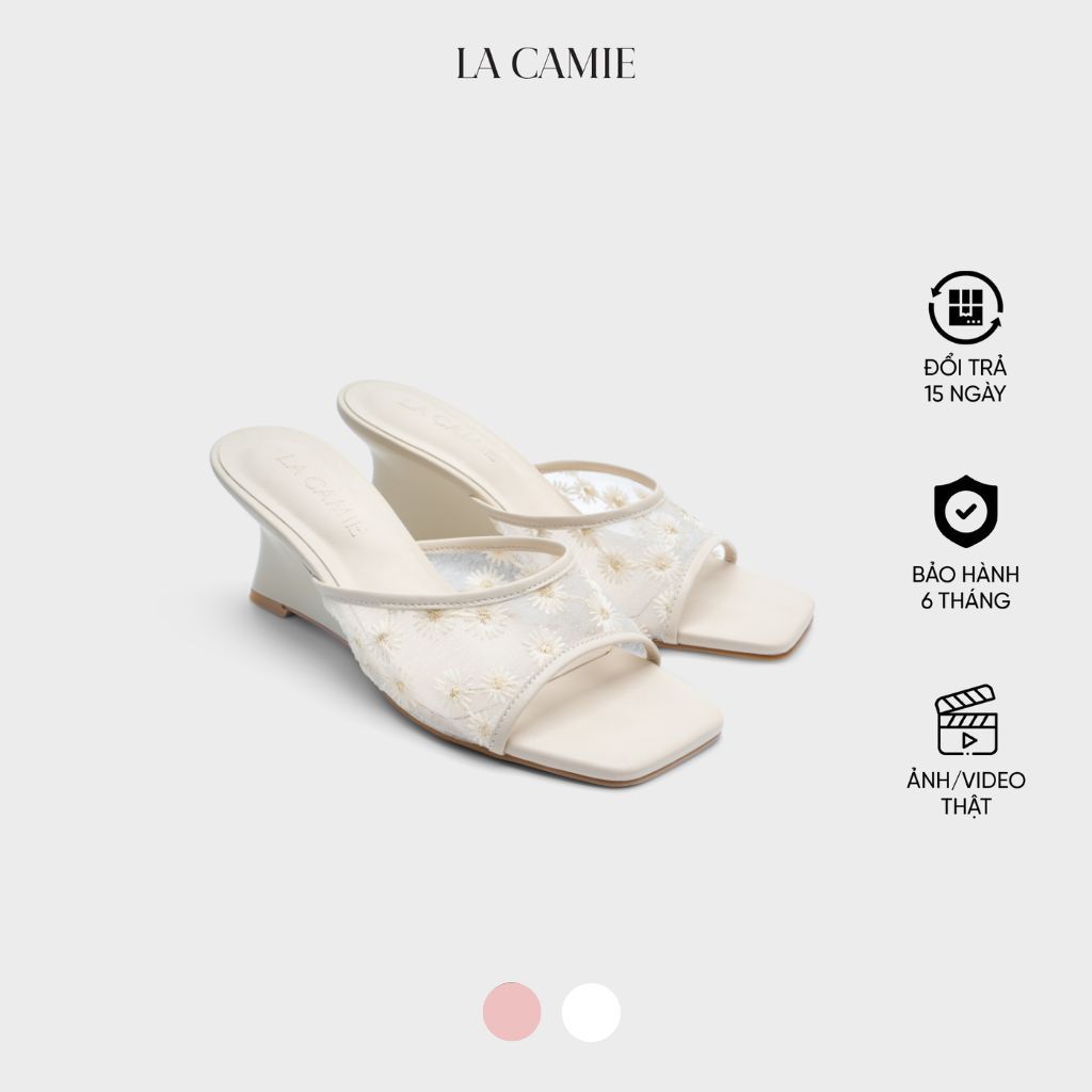 Dép xuồng chất liệu Ren hoa với thiết kế dịu dàng nữ tính thương hiệu La Camie DX6B0307