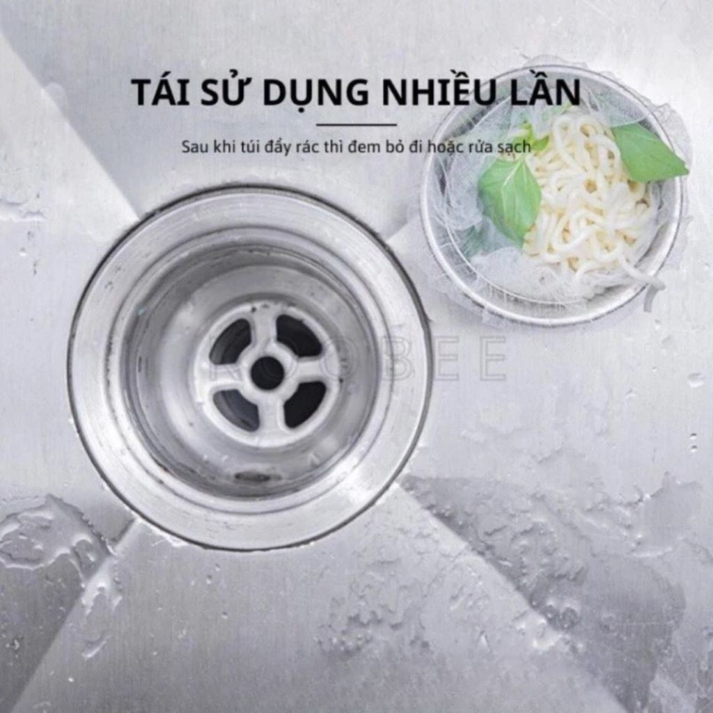 Combo 100 Túi Lưới Lọc Rác ALOHOME Cho Bồn Rửa Chén Bát Túi Lọc Rác Thoát Nước Nhà Bếp Tiện Dụng