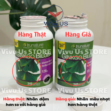 Viên Uống Ginkgo Biloba Trunature 340 Viên Mỹ - tăng cường tuần hoàn máu não [HSD 2/2029]