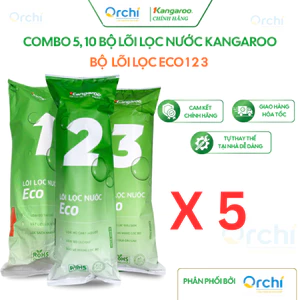 Sỉ 5, 10 bộ Lõi Lọc Nước 123 Kangaroo Eco Chính Hãng Loại Bỏ Tạp Chất Bụi Bẩn Siêu Mịn
