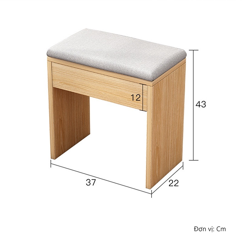 Ghế bọc đệm bàn trang điểm đa năng mặt đệm phong cách hàn quốc - HM 138