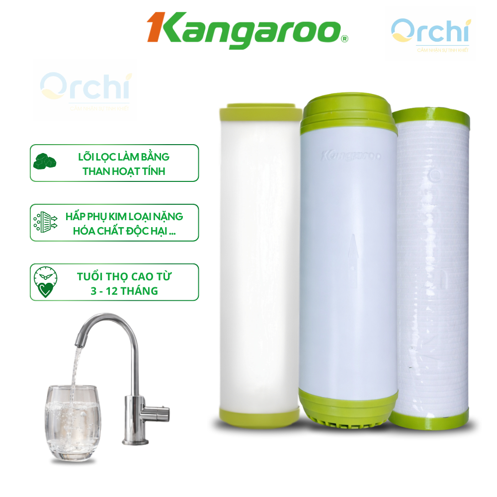 Sỉ 5, 10 bộ Lõi Lọc Nước 123 Kangaroo Eco Chính Hãng Loại Bỏ Tạp Chất Bụi Bẩn Siêu Mịn
