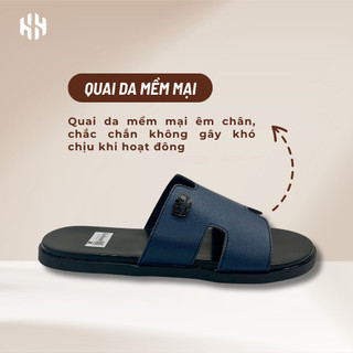 [SALE 7.7 GIẢM 30K] Dép Chữ H Quai Ngang Đế PU Quai Da Mềm Chắc Chắn Êm Chân Thời Trang Nam Size 38-44