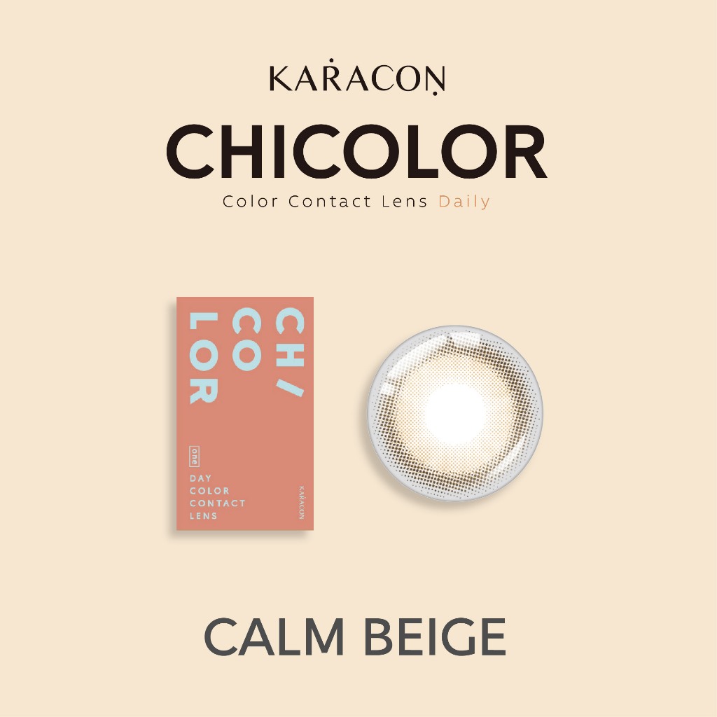 [Lens 1 Ngày] - Lens Màu Tự Nhiên - KARACON CHICOLOR 38% - #02 Calm Beige (2 Chiếc )