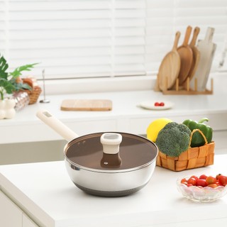 Chảo Siêu Chống Dính Titanium Aura 28cm Sâu Lòng HTA828 - Inox 316 7 Lớp, Tay Cầm Chống Nóng