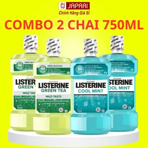 Nước Súc Miệng Listerine Cool Mint/Green Tea 250ml/750ml - Nước Xúc Miệng Bạc Hà Ngừa Sâu, Thơm Miệng - Japari