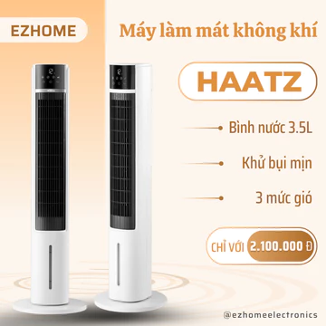 Máy Làm Mát Không Khí Haatz HBC350 Ion Âm Làm Mát Hơi Nước Mát Sâu, Lọc Không Khí Siêu Êm, Lọc Bụi