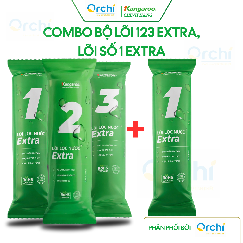 Combo Lõi Lọc Nước Số 1 2 3 Extra Và Lõi Lọc Nước Số 1 Kangaroo Extra Chính Hãng Loại Bỏ Bụi Bẩn Tạp Chất Siêu Mịn