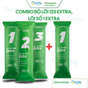 Combo Bộ Lõi Lọc Nước 123 Kangaroo EXTRA và Lõi số 1- Lõi Lọc Thay Thế Cho Máy Lọc Nước