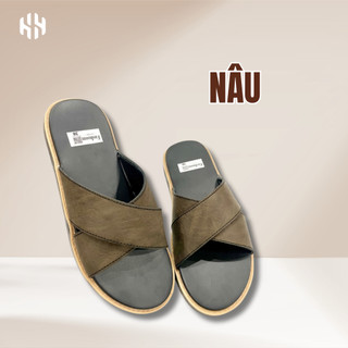 [SALE 7.7 GIẢM 30K] Dép quai chéo nam da mềm đế cao su 2 lớp chống trơn trượt, êm chân nhiều màu size 38-44