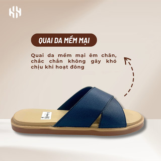 [SALE 7.7 GIẢM 30K] Dép quai chéo nam da mềm đế cao su 2 lớp chống trơn trượt, êm chân nhiều màu size 38-44