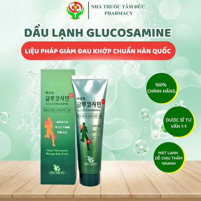 Dầu Lạnh Glucosamine Hàn Quốc - Kem Xoa Bóp Khớp Mát Lạnh, Giảm Nhức Mỏi Cột Sống, Bong Gân & Chuột Rút