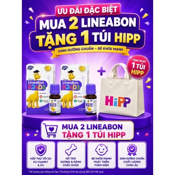 Combo 2 Lọ d3 k2 lineabon bổ sung vitamin d3 k2 cho trẻ sơ sinh, giúp hấp thụ tốt canxi