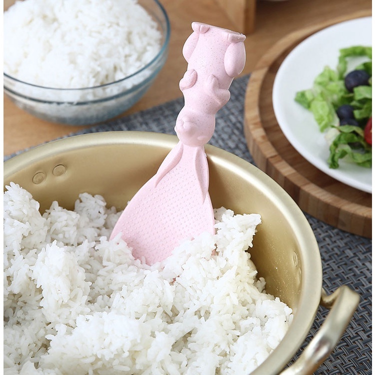 Muỗng Xới Cơm Có Thể Để Đứng, Vá Cơm Hình Con Vật Dễ Thương