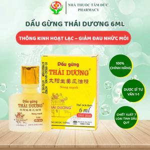Dầu Gừng Thái Dương Chai 6ml - Phòng Ngừa Cảm Lạnh, Giảm Đau Nhức Mỏi