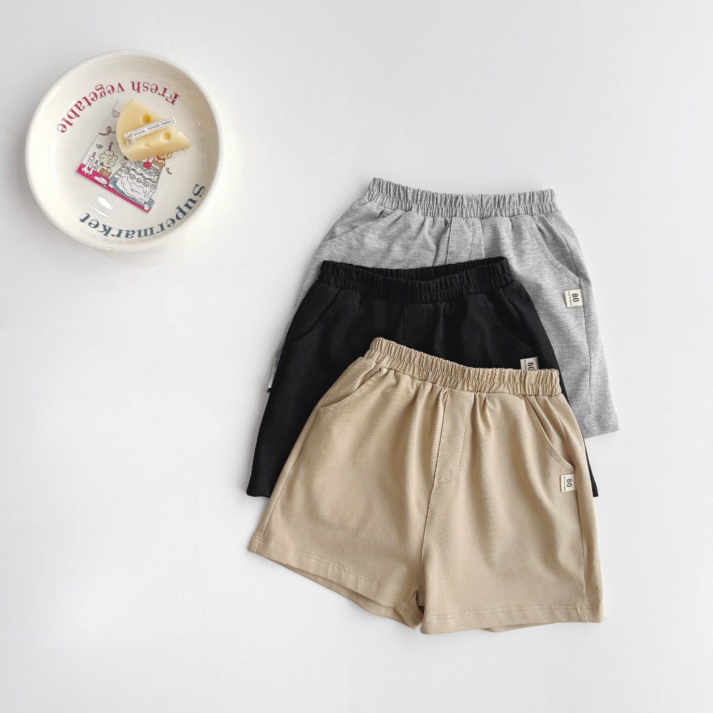Quần short đùi cho bé trai bé gái thun cotton mềm mịn mặc nhà đi chơi 9 tới 25kg BERNIE SIRI Q170425