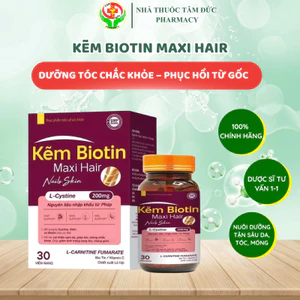 Kẽm Biotin Maxi Hair – Hỗ Trợ Mọc Tóc, Giảm Rụng Tóc, Giúp Tóc – Da – Móng Khỏe Đẹp
