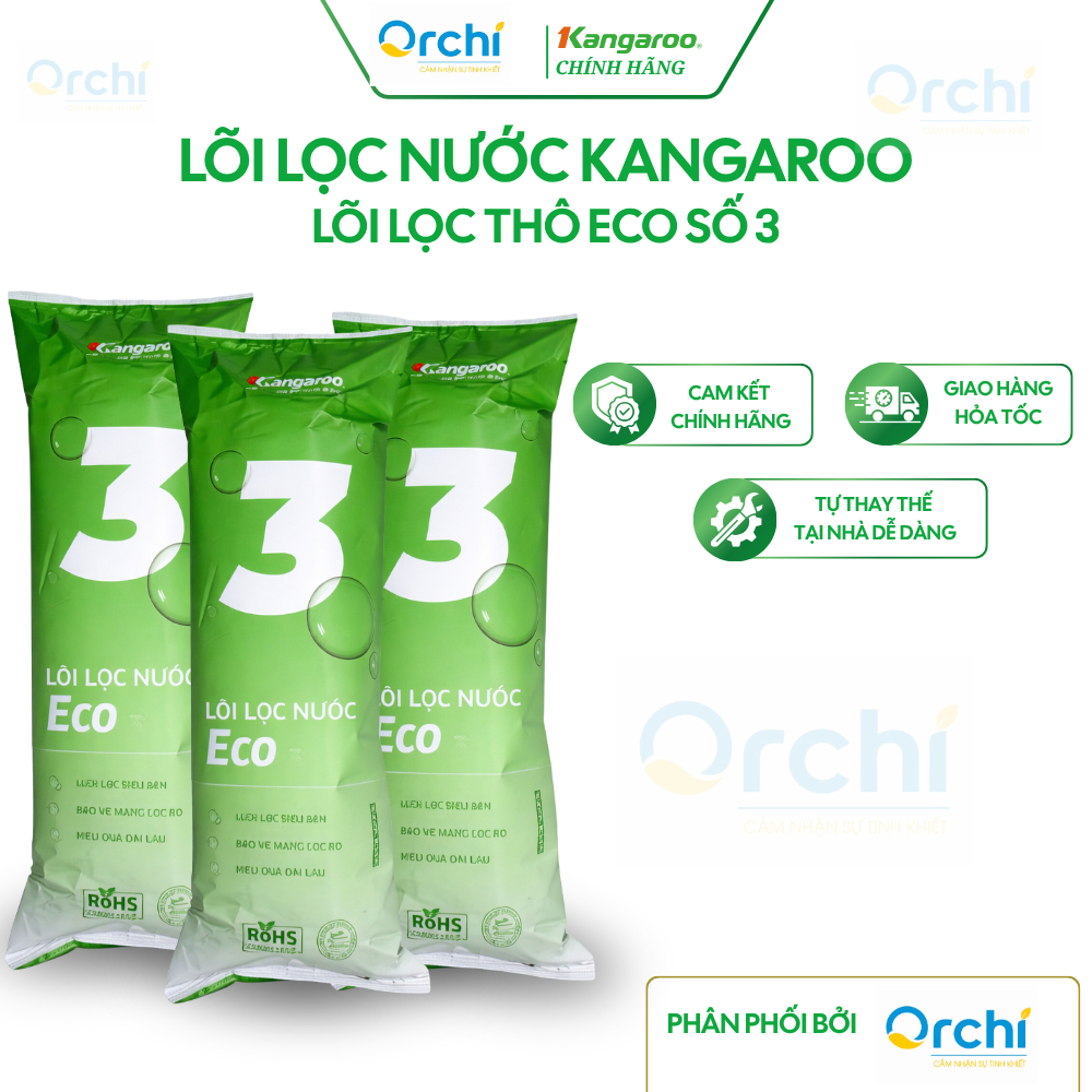 Lõi Lọc Nước Số 3 Kangaroo ECO Chính Hãng Lọc Bỏ Cặn Bẩn Tạp Chất Có Kích Thước Lớn hơn 1 Micron