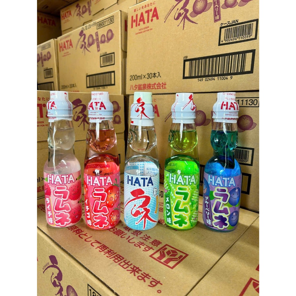 Nước Soda RAMUNE HATA Vị đa dạng hương vị trái cây 200ml - Nhập Khẩu Nhật Bản