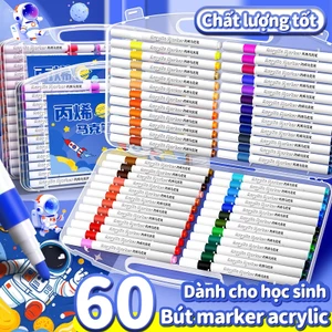 Bộ bút acrylic Không Gian 60 màu, mực chống nước, dành cho trẻ em và học sinh vẽ DIY