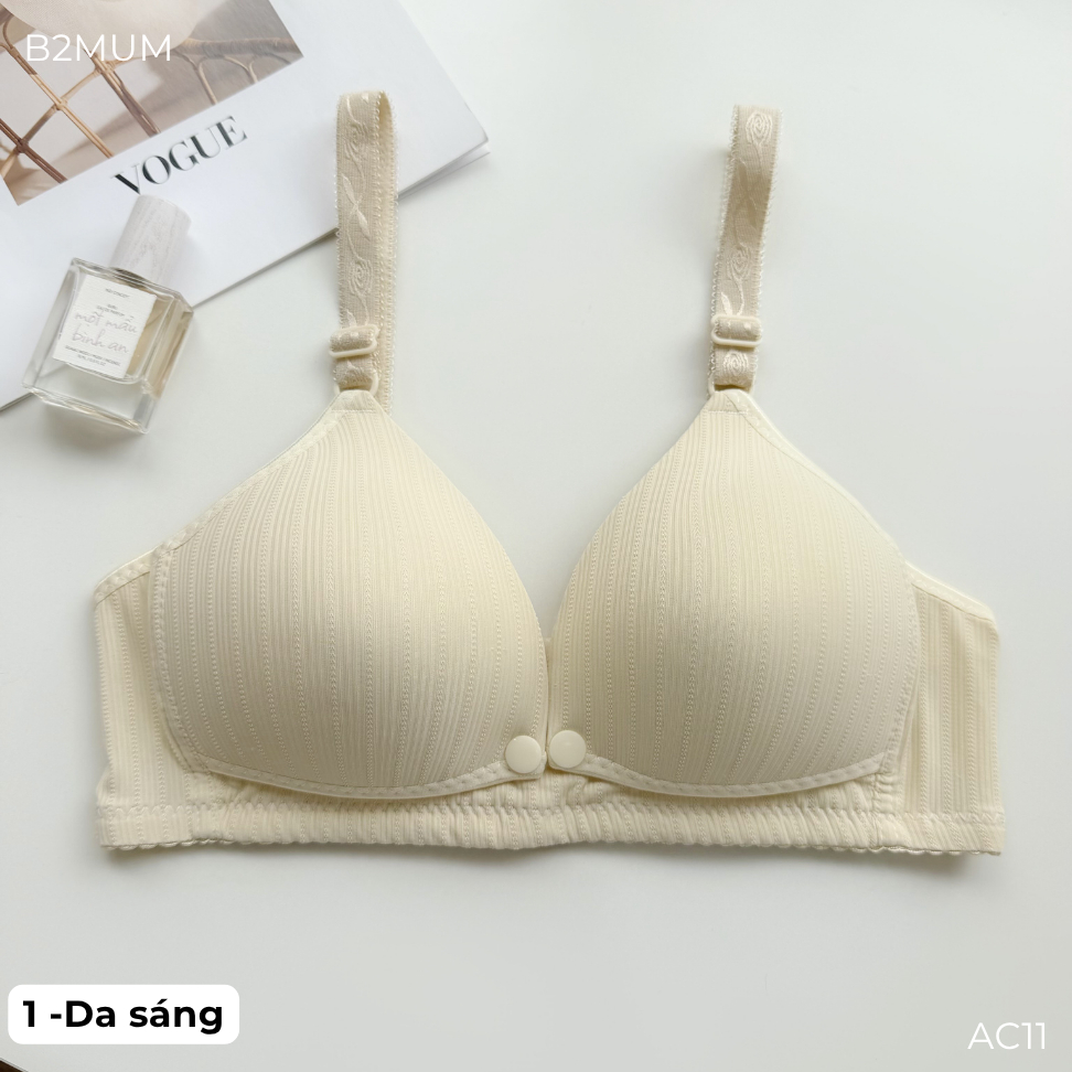 Áo Lót Bầu Và Sau Sinh Chất Lụa Tăm Mềm Mịn, Có Cúc Mở Ngực Cho Bé Ti – Nâng Đỡ Êm Ái, Thoải Mái Hằng Ngày AC11 B2MUM