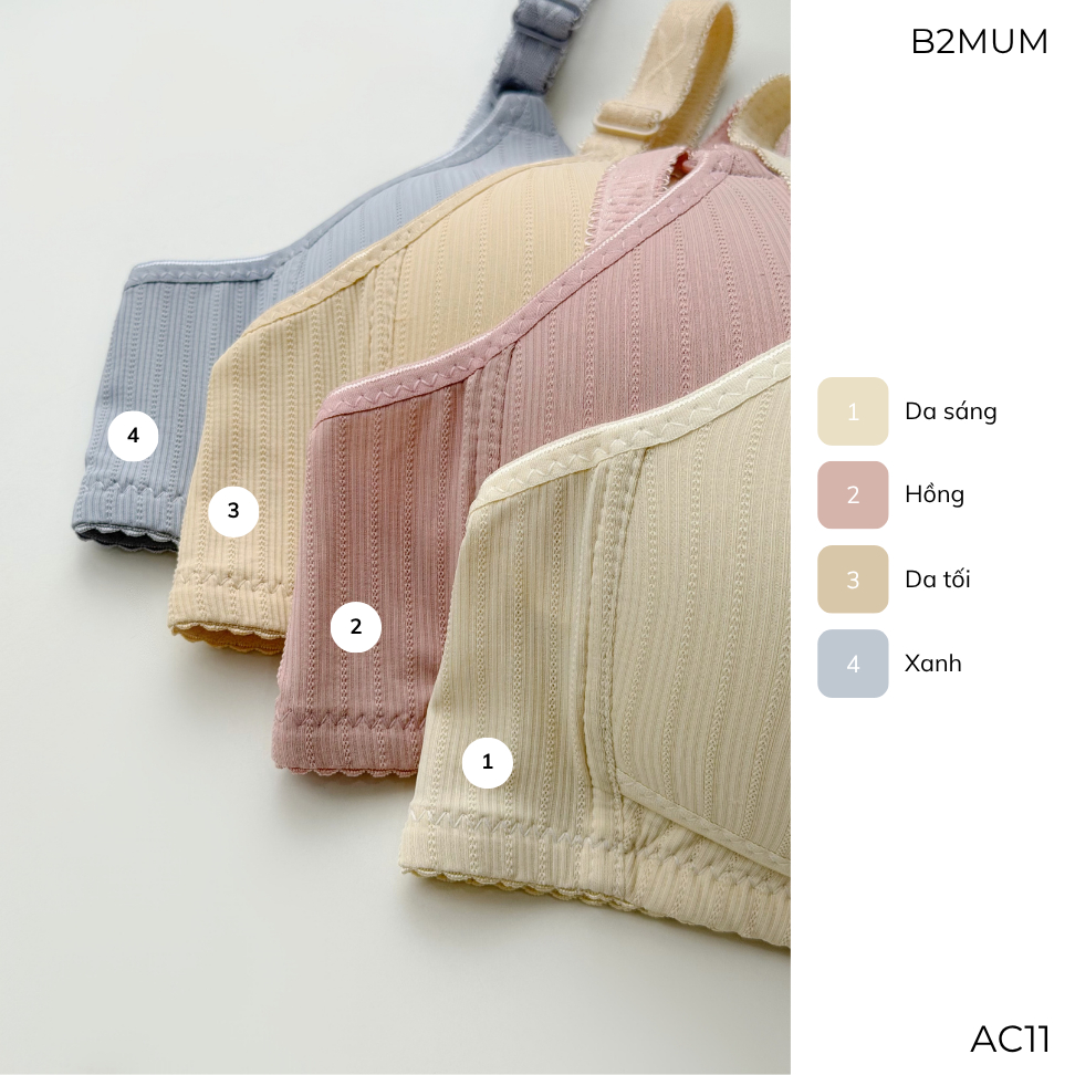 Áo Lót Bầu Và Sau Sinh Chất Lụa Tăm Mềm Mịn, Có Cúc Mở Ngực Cho Bé Ti – Nâng Đỡ Êm Ái, Thoải Mái Hằng Ngày AC11 B2MUM