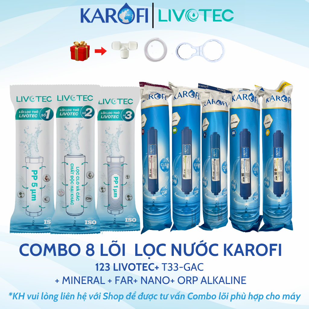 Combo 9 lõi lọc nước Karofi chính hãng dùng cho máy lọc nước Karofi K9IQ-2A