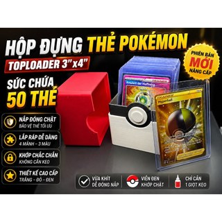Hộp Đựng Thẻ Pokémon 3x4 Custom Cao Cấp – Sức Chứa 50 Lá – Nắp Đóng Chặt