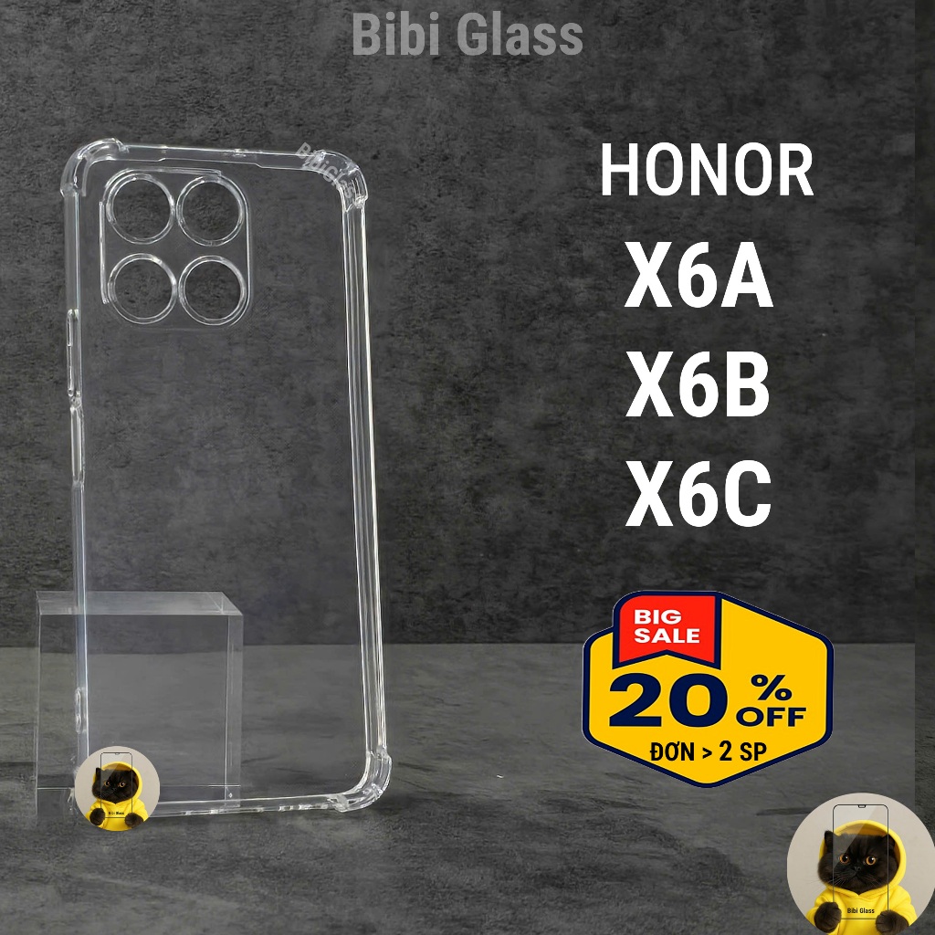 Ốp lưng Honor X6A, X6B, X6C dẻo trong suốt silicon chống sốc bảo vệ cam điện thoại Vỏ bao lưng đt