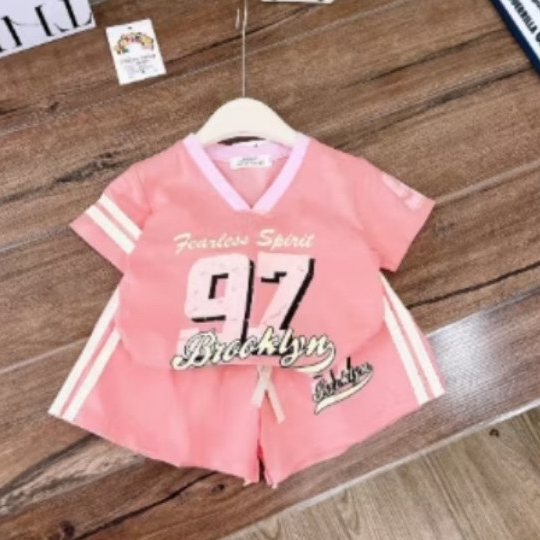 Combo 3 Bộ Đồ Thể Thao Bé Gái Số 97 Cổ Tim Size 10-40kg Chất Cotton Co Giãn Vải Mát H01