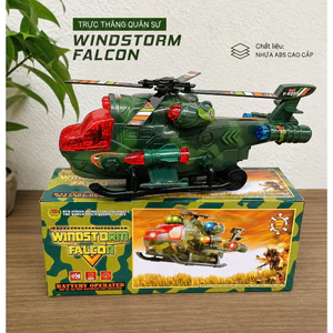 Máy Bay Trực Thăng Quân Sự Đồ Chơi Windstorm Falcon Có Đèn Nhạc Cho Bé – Chất Liệu Nhựa ABS Cao Cấp
