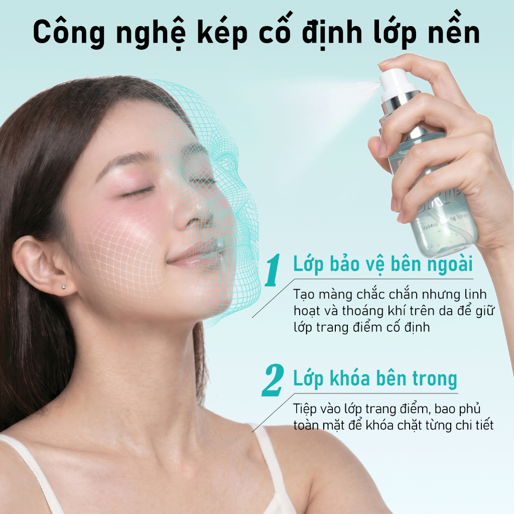 FelinWel - Xịt Khoá Makeup Lâu Trôi Chống Mồ Hôi & Kháng Nước, Khoá Nền Bền Chặt Tức Thì, Phù Hợp Mọi Loại Da, 60ml