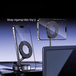 Giá đỡ điện thoại ô tô nam châm – Thiết kế gấp gọn, xoay 360 độ, đa năng cho gương/kính/taplo