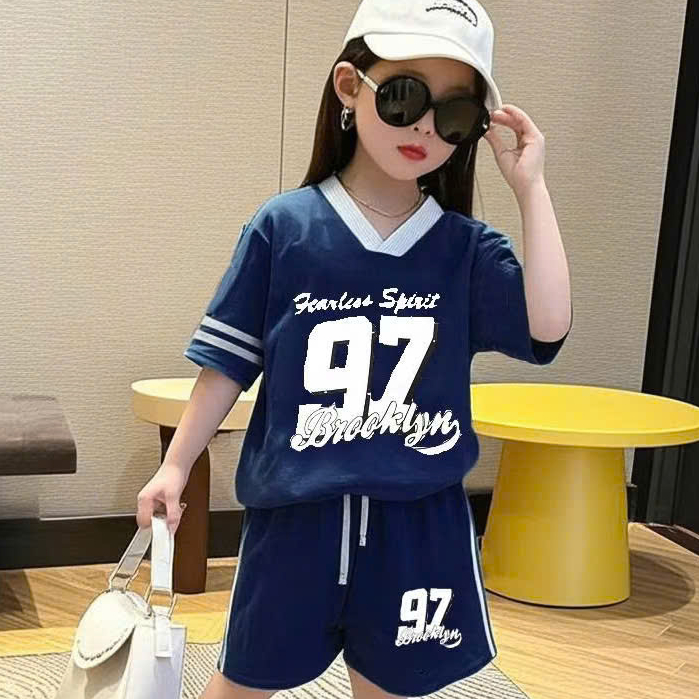 Combo 3 Bộ Đồ Thể Thao Bé Gái Số 97 Cổ Tim Size 10-40kg Chất Cotton Co Giãn Vải Mát H01