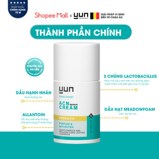 Kem dưỡng YUN Probiotherapy ACN Repair Cream chứa lợi khuẩn sống phục hồi da mụn 50ml
