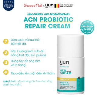 Kem dưỡng YUN Probiotherapy ACN Repair Cream chứa lợi khuẩn sống phục hồi da mụn 50ml