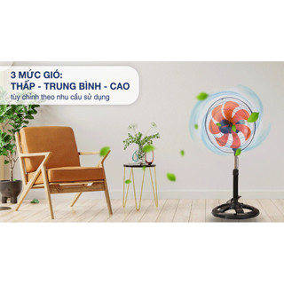 Quạt Đứng 7 Cánh Senko LTS1631 Với 3 Tốc Độ Gió Êm Ái Cực Mát, Động Cơ Đồng Chính Hãng, BH 2 Năm