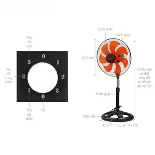 Quạt Đứng 7 Cánh Senko LTS1631 Với 3 Tốc Độ Gió Êm Ái Cực Mát, Động Cơ Đồng Chính Hãng, BH 2 Năm