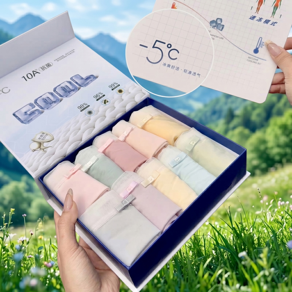 Set Quần Chip Cool  Kháng Khuẩn Siêu Mỏng, Quần Lót Nữ Băng Lạnh Cao Cấp
